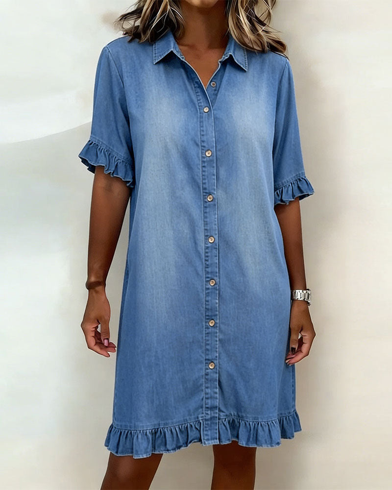 Emeline - Soft Denim Dress Relaxed Fit