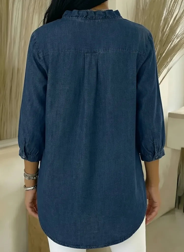 Sarah - Denim Blouse V Neck