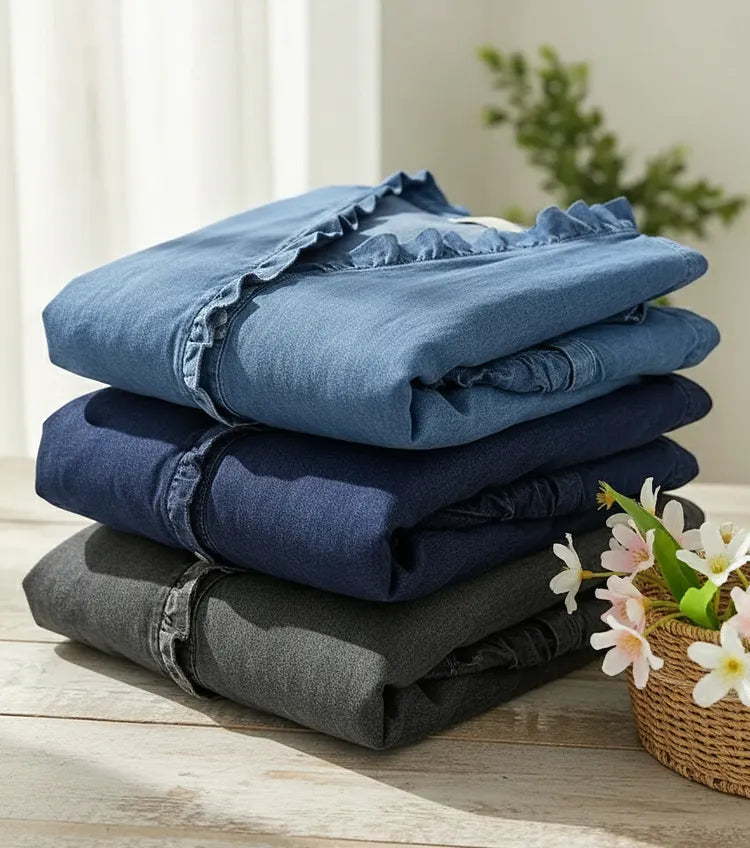 Sarah - Denim Blouse V Neck