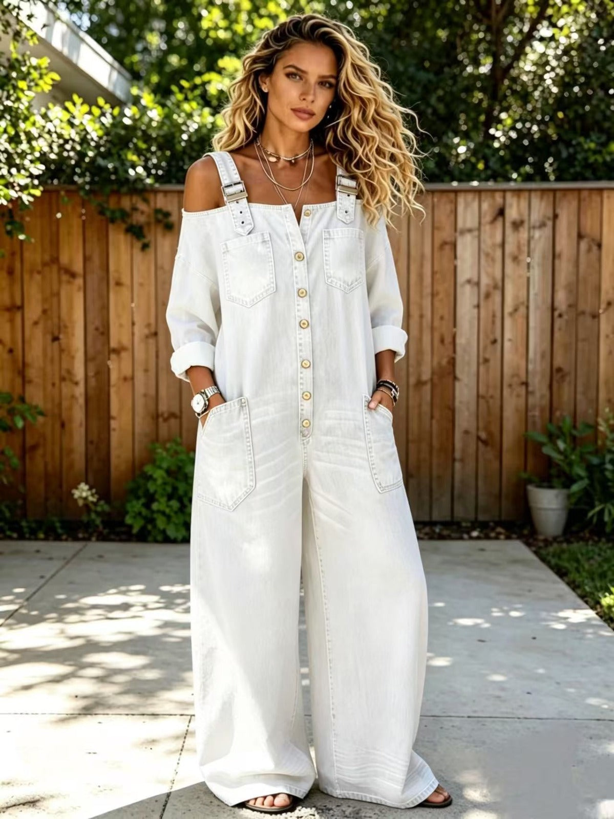 Sophia | Off Shoulder Denim Jumpsuit